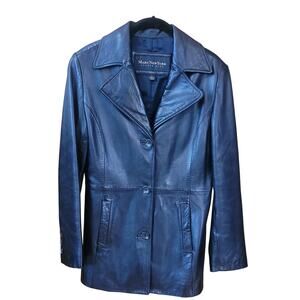 Marc New York by Andrew Marc Women’s Medium Leather Jacket Snap Pocket Coat